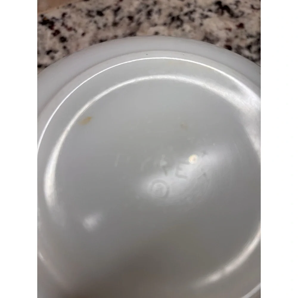 Vintage Pyrex Snowflake Garland 443 Cinderella  Mixing Bowl White Blue MCM